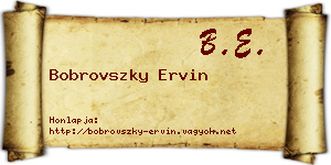 Bobrovszky Ervin névjegykártya